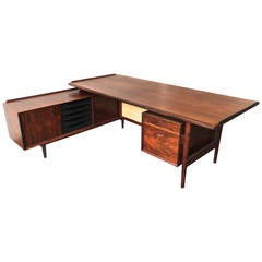 Large Rosewood Executive Desk by Arne Vodder