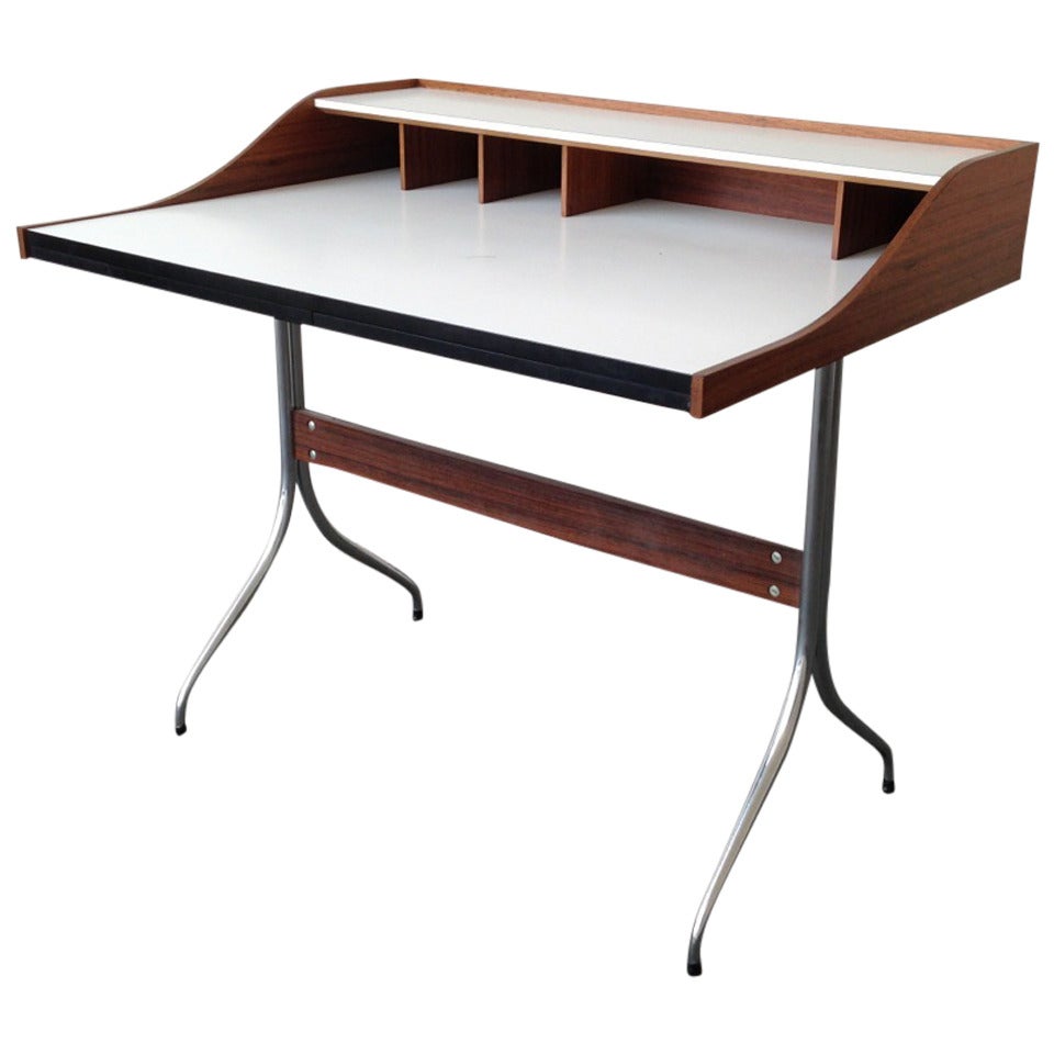 Rare George Nelson Swag Legged Desk in Rosewood