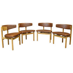 Nice Set of Four No. 3245 Dining Chairs by Borge Mogensen