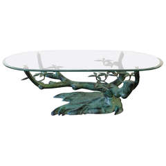 Rare Willy Daro Coffee Table Patinated Bronze