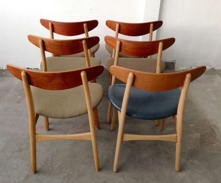 Satz von sechs Hans Wegner CH-30 Stühlen 1952 Carl Hansen Dänemark im Zustand „Gut“ in Munich, DE