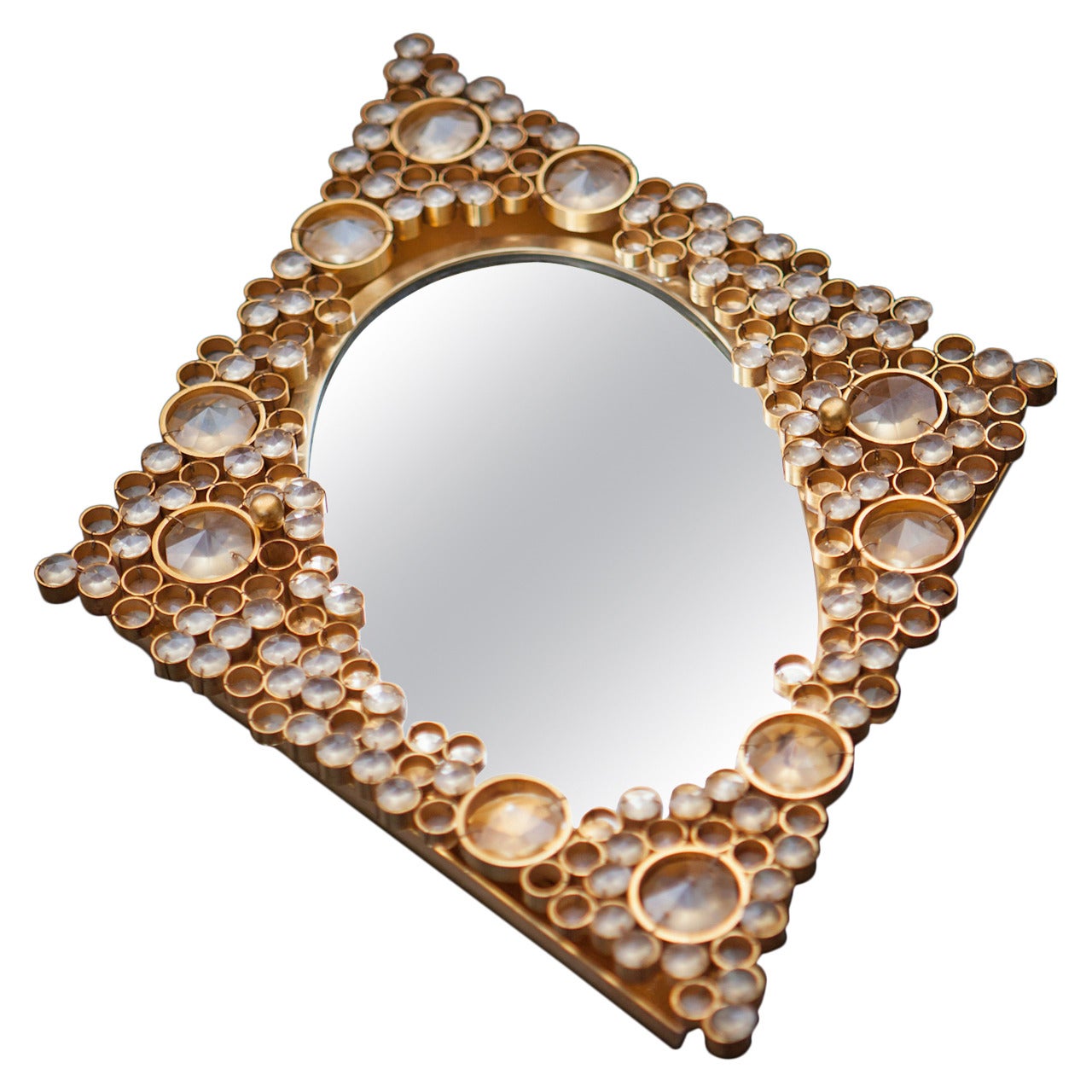 J.L. Lobmeyr Backlit Mirror, Gold Plate For Sale