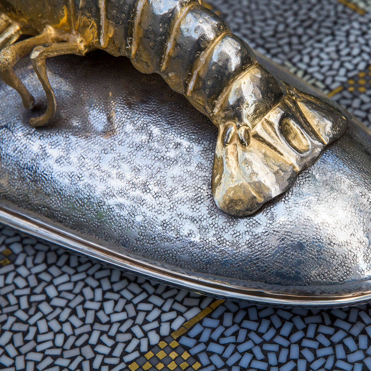 Hollywood Regency Franco Lagini Silver Plated Lobster Platter