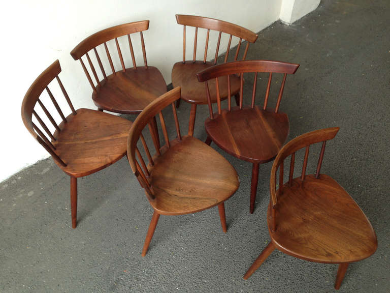Mid-Century Modern Set of Six Mira Dining Chairs