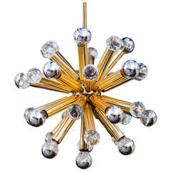 Goldener Sputnik-Kronleuchter aus Gold mit Swarovski-Kristallen