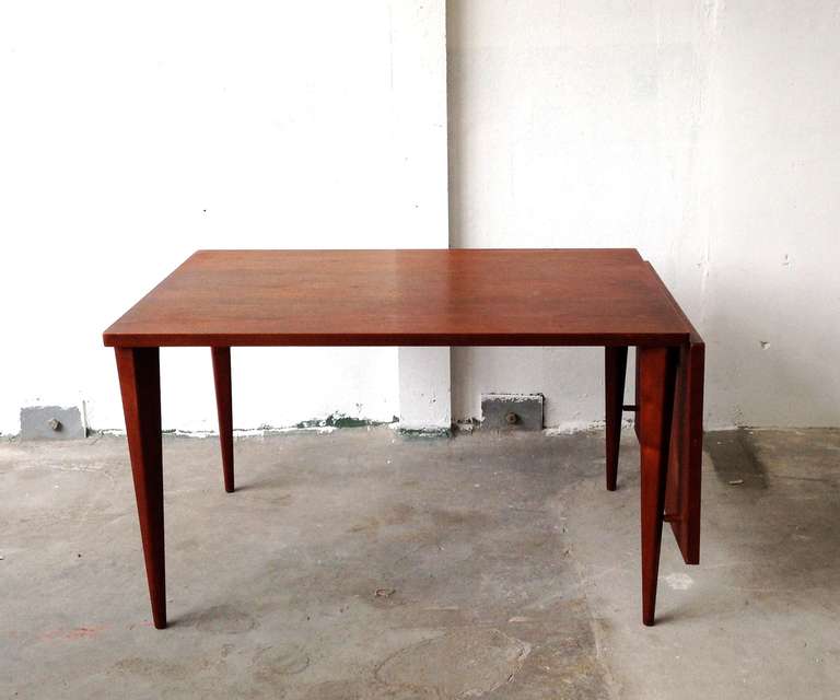 Modern Nanna Ditzel Four Chairs  and Dining Table with Drop Leaf, Teak, 1955