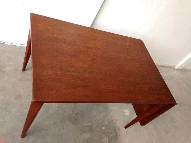Danish Nanna Ditzel Four Chairs  and Dining Table with Drop Leaf, Teak, 1955