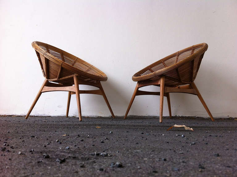Set of Two Bamboo Lounge Chairs at 1stdibs