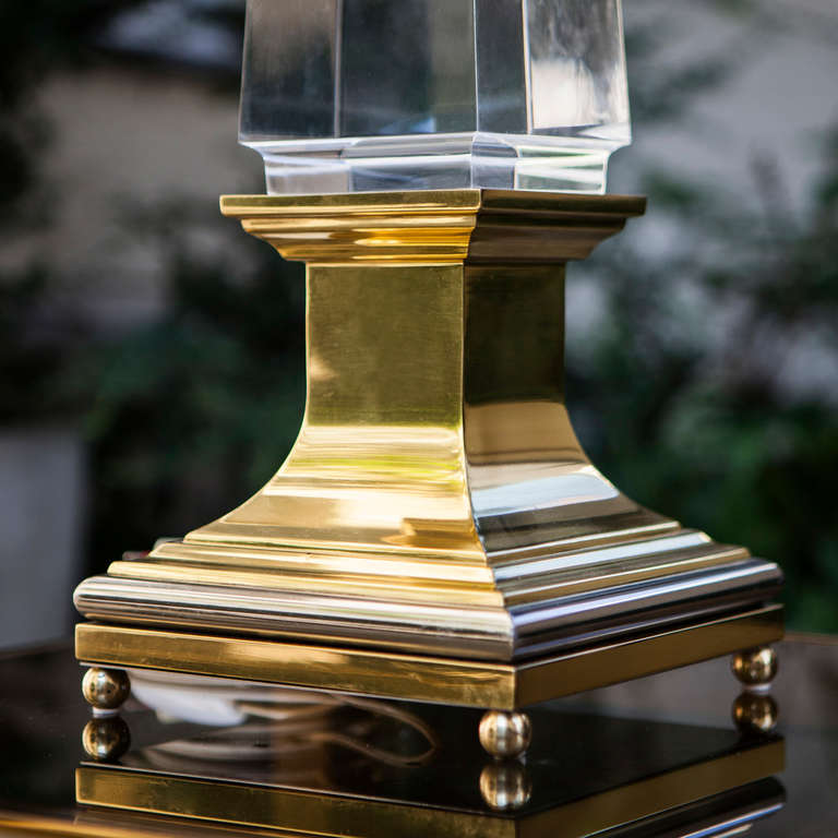 Late 20th Century Obelisk Lamp of Sandro Petti for Maison Jansen