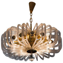 Crystal Glass Modernist Chandelier by Bakalowits