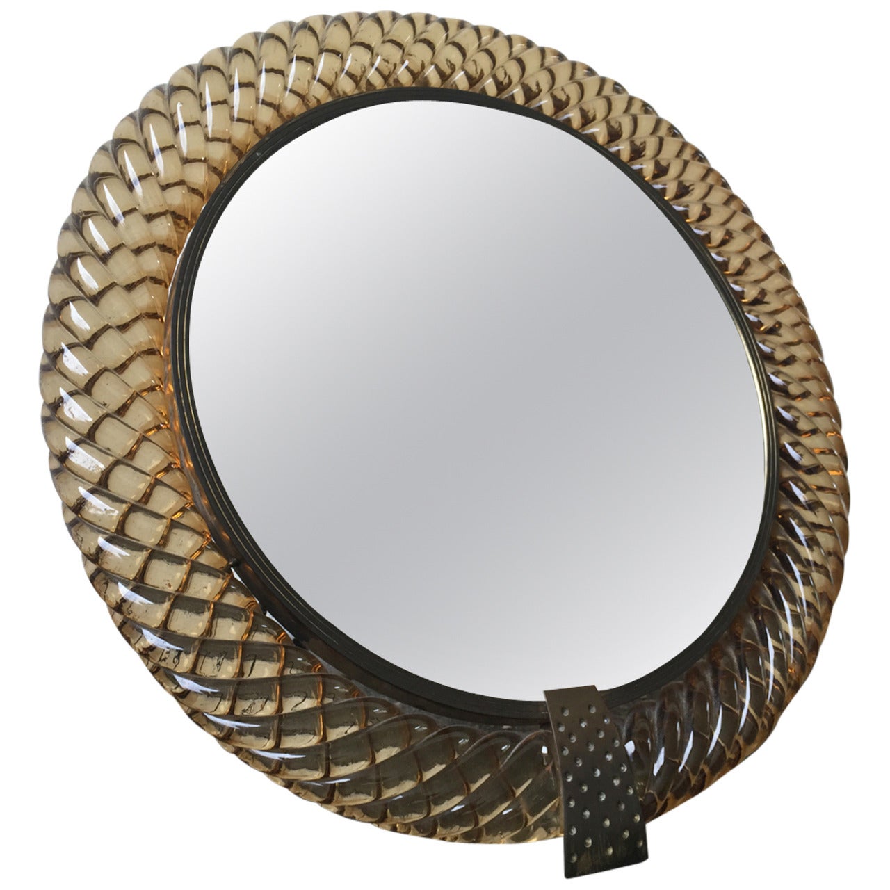 Treccia Vanity Mirror by Carlo Scarpa for Venini, Murano For Sale