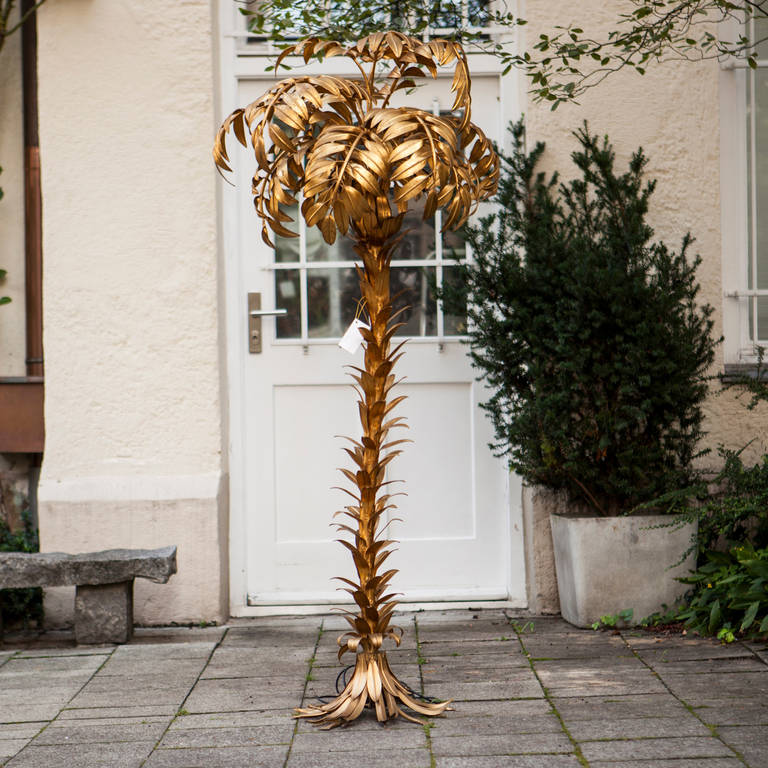 Golden Palm Lamp by Hans Koegl Maison Jansen Style