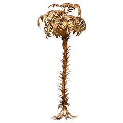 Golden Palm Lamp by Hans Koegl Maison Jansen Style