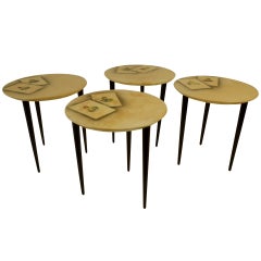 Vintage Four Aldo Tura Side Tables