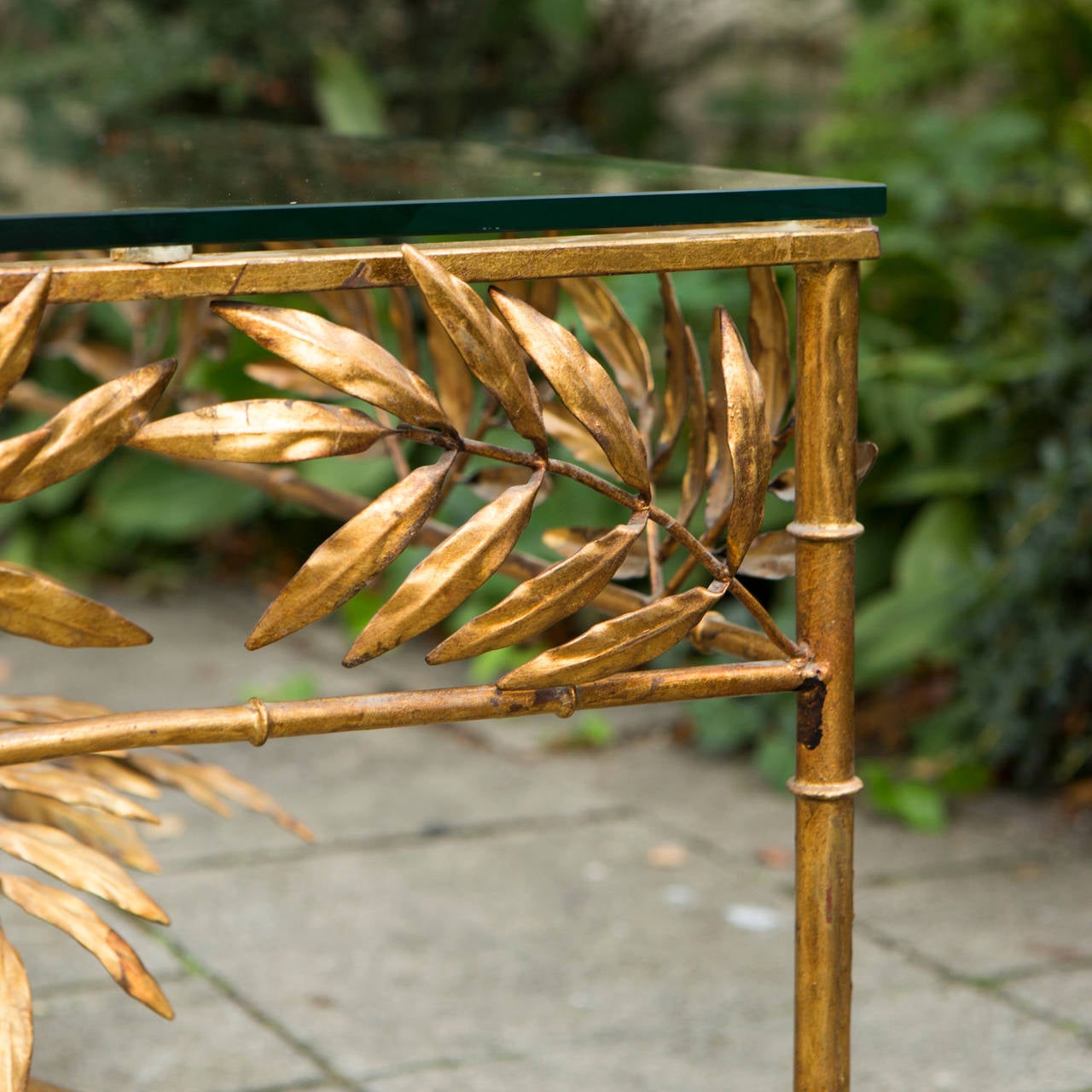 Gilt French Gold Plated Faux Bamboo Coffee Table