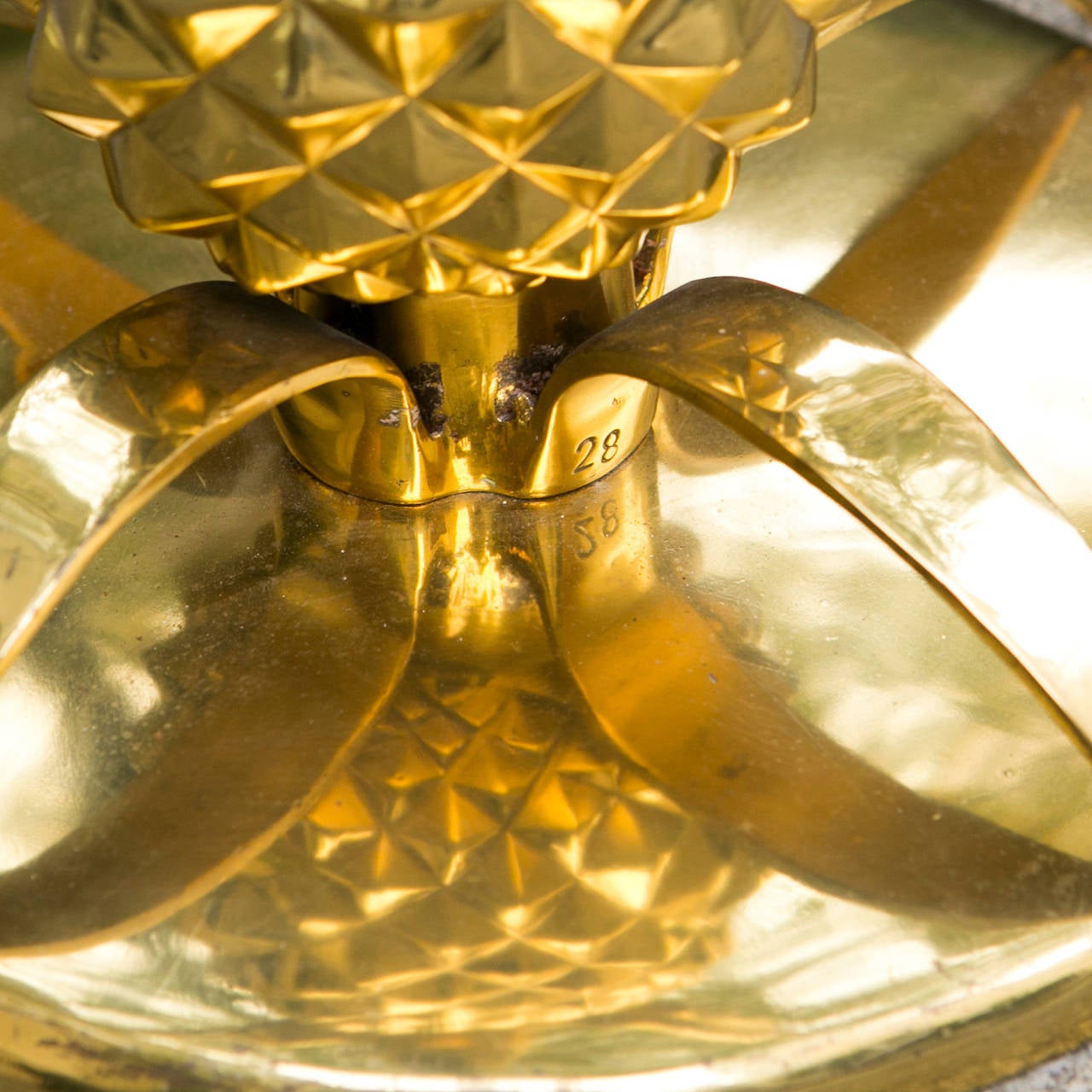 Hollywood Regency Pineapple Cocktail Table in Gold