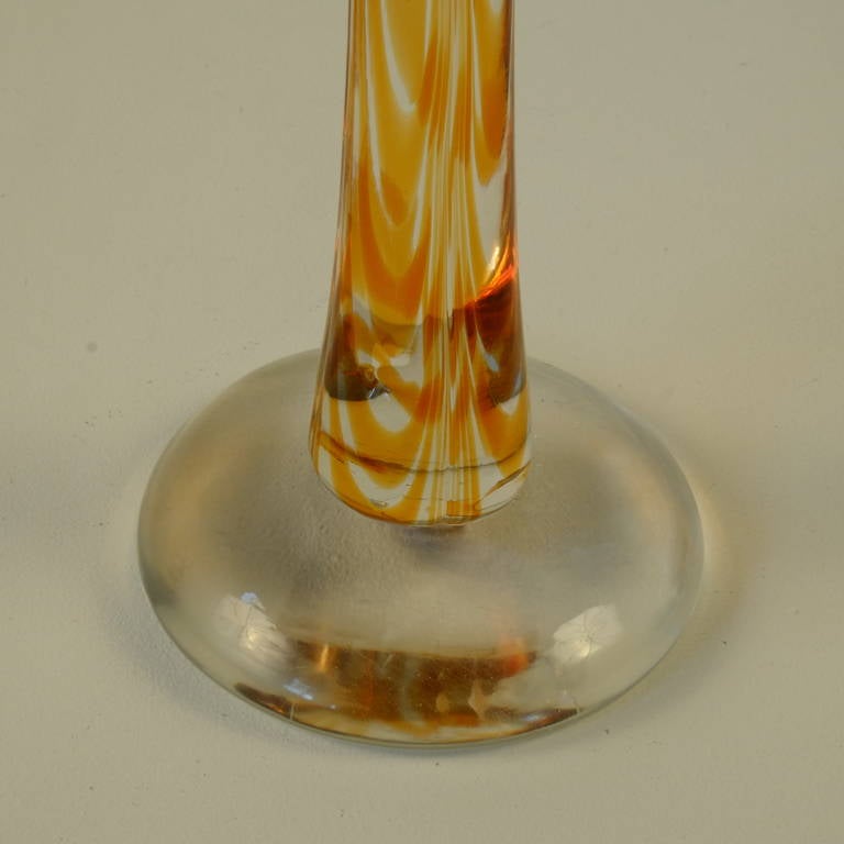 Blown Glass Set of Five Palm Tree Candlehoders by Cenedese