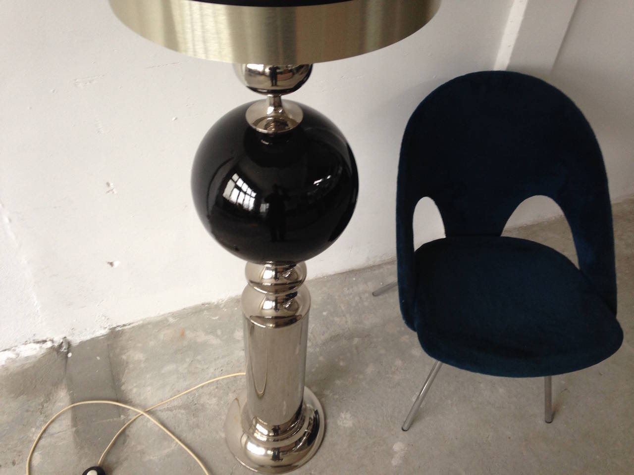 Large Italian Floor Lamp Chrome Glas  XL 71