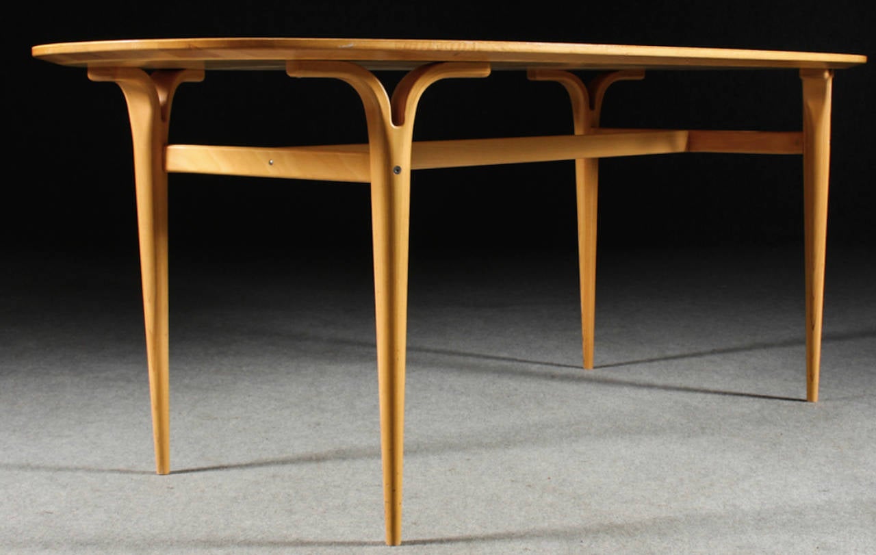 20th Century elegant dining table or desk superellipse