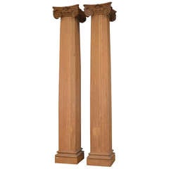 Pair Oak Columns