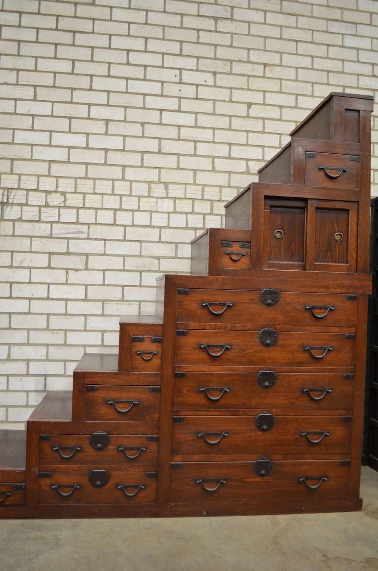 19Th. Century Japanese Staircase Tansu For Sale 5