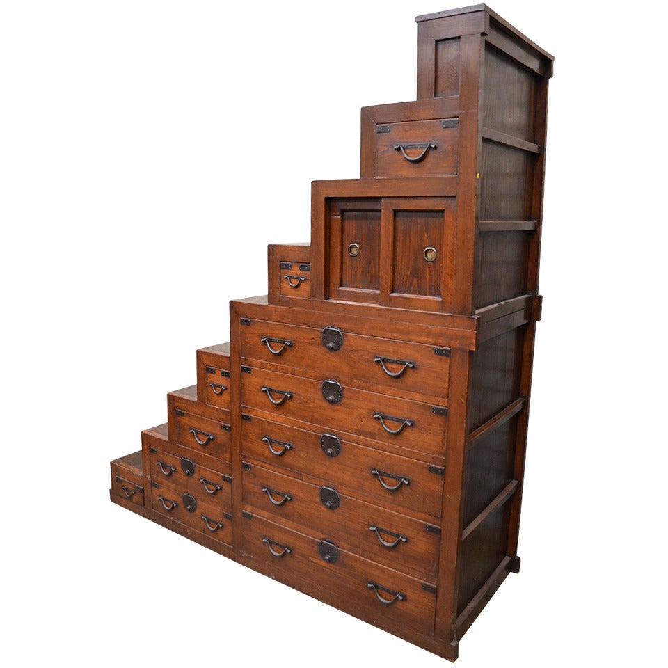19Th. Century Japanese Staircase Tansu For Sale