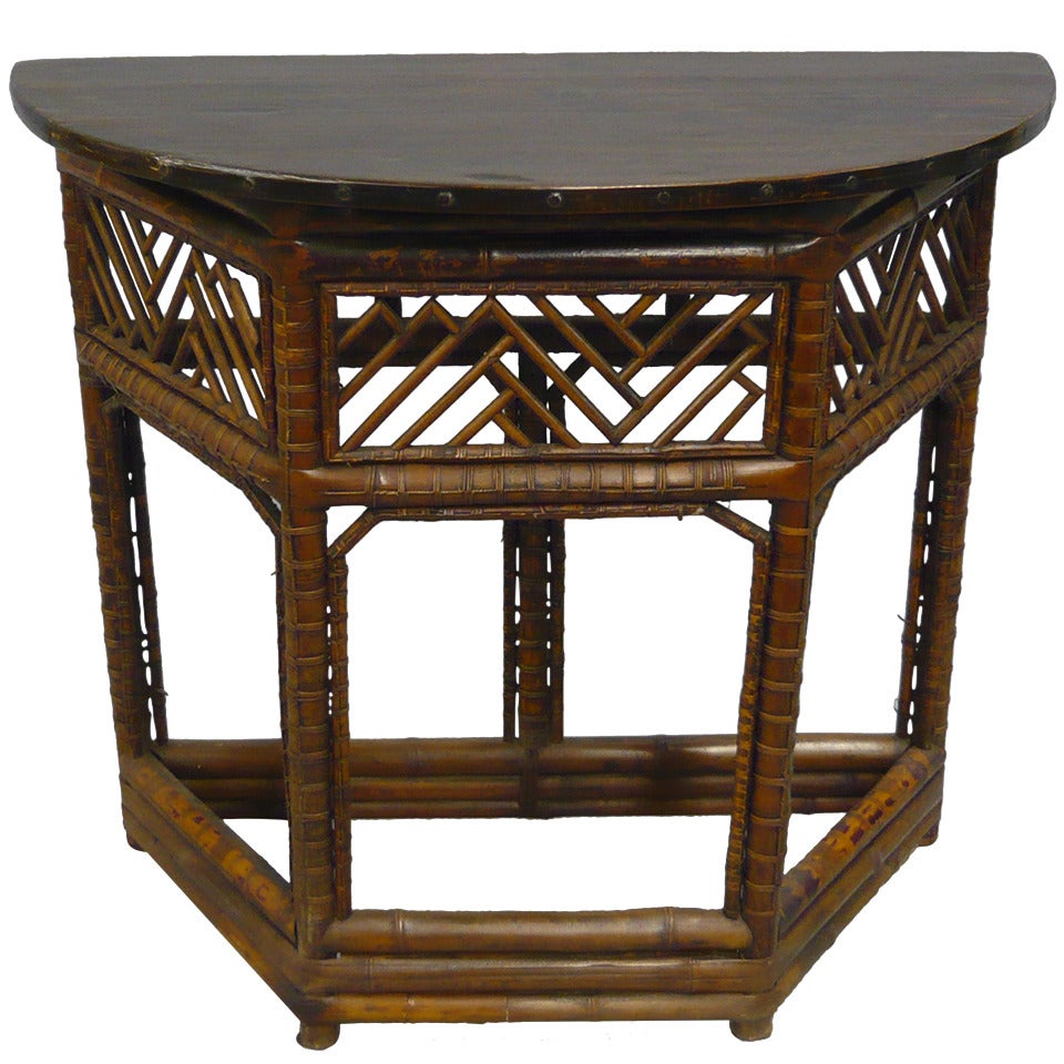 19th Century Chinese Demi Lune Table For Sale