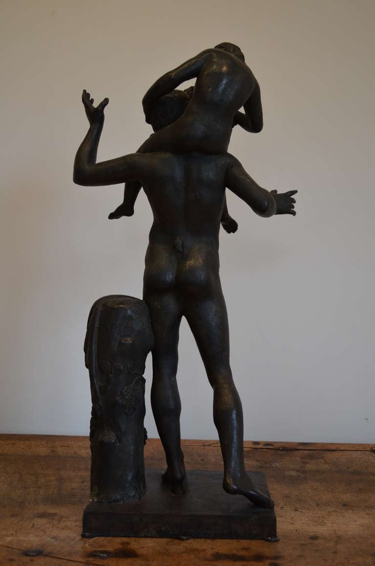 Bronze Pan and the Infant Bacchus In Excellent Condition For Sale In Gravenmoer, NL