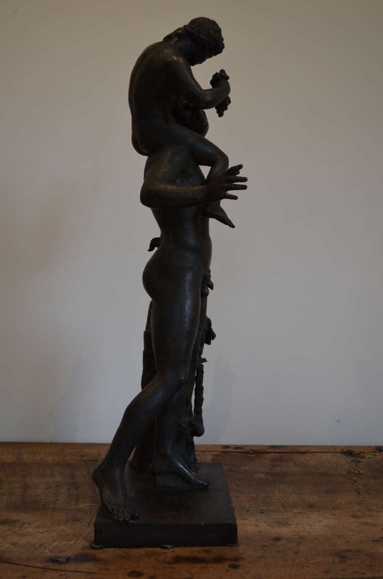 19th Century Bronze Pan and the Infant Bacchus For Sale
