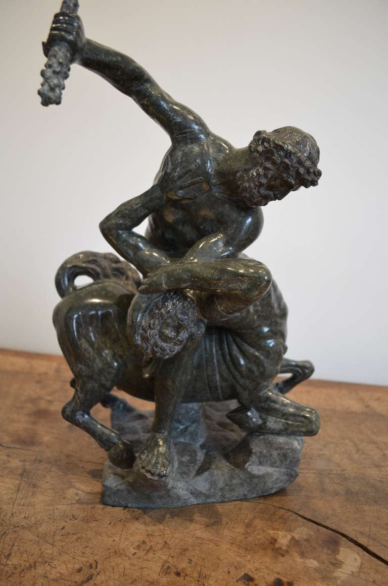 Grand Tour Serpentine Stone Sculpture " Hercules Kills the Centaur"