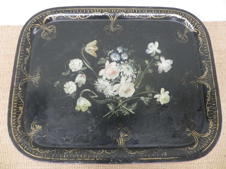 British English Tole Tray Table For Sale