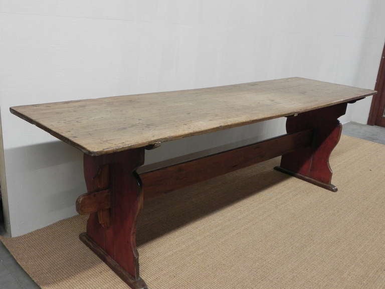 Gustavian Swedish Framhouse Trestle Table For Sale