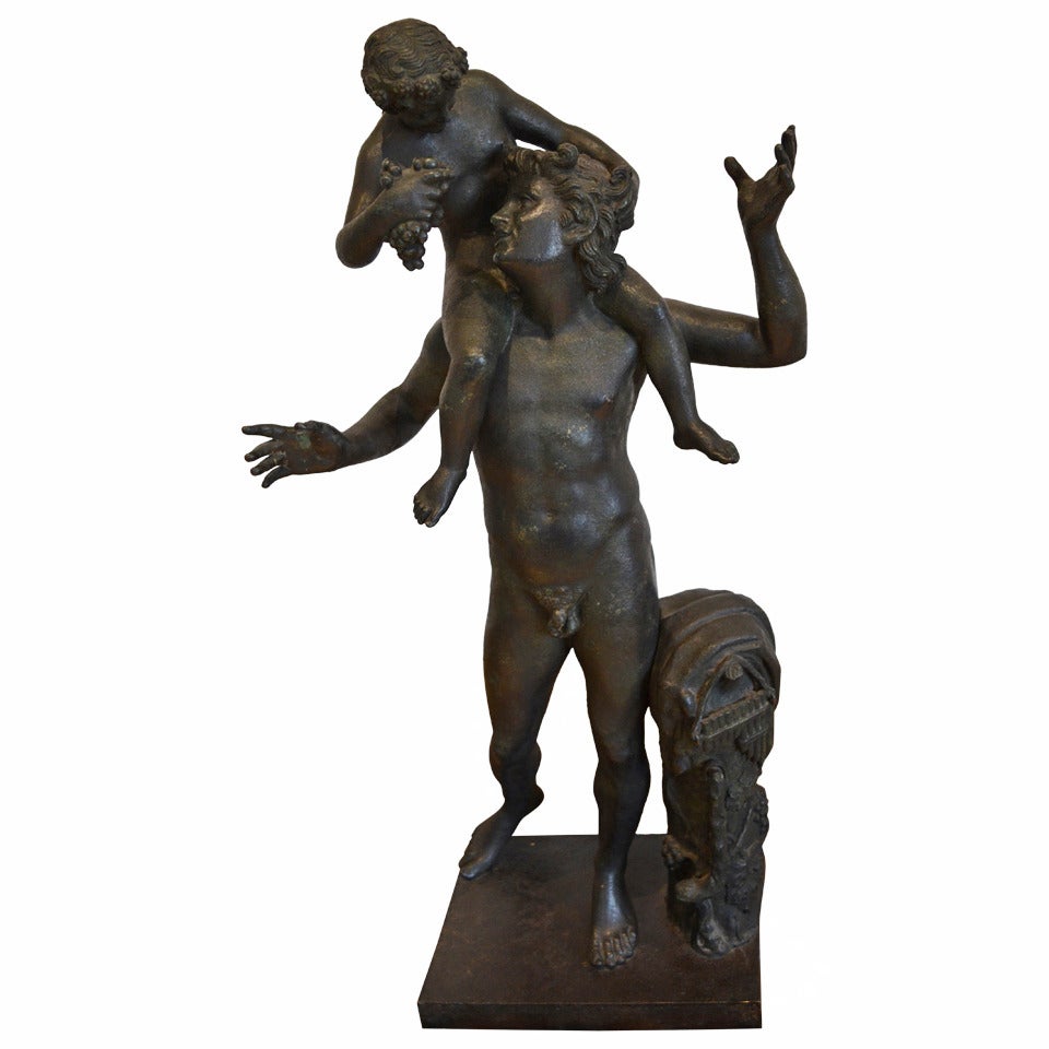 Bronze Pan and the Infant Bacchus For Sale