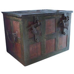 Spanish 19th C. Iron Stong Box