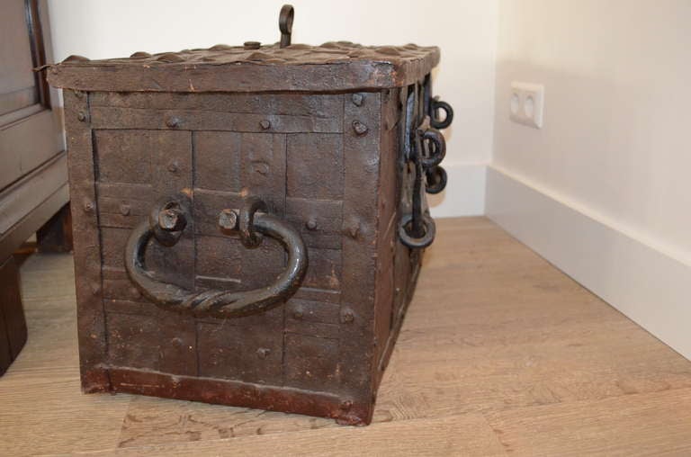 Wrought Iron Strong Box For Sale 3