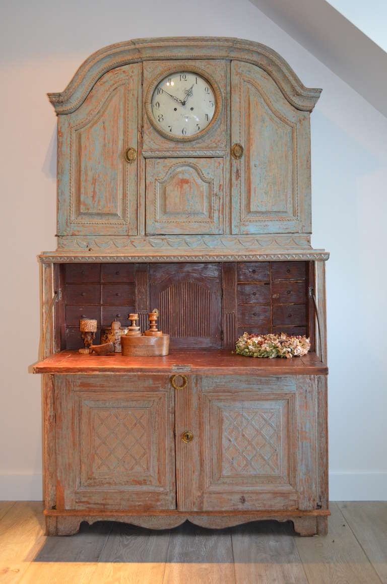 Swedish Clock Secretaire