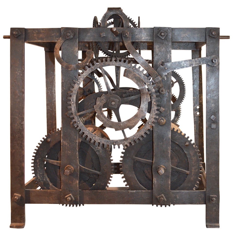 Part of Wrought Iron Tower Clock For Sale