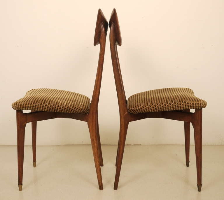 Italian Pair of Ico Parisi Dining Chairs