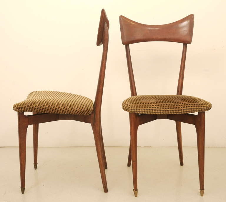 Mid-Century Modern Pair of Ico Parisi Dining Chairs