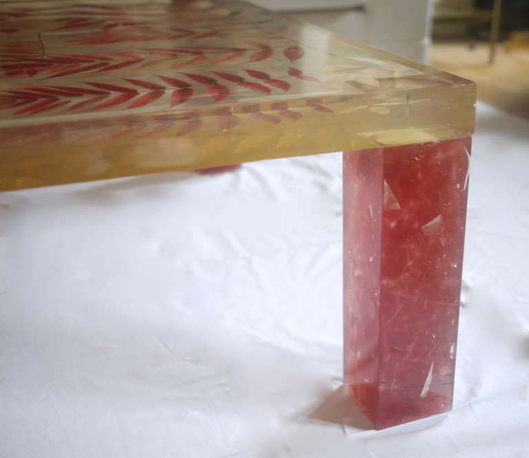 Late 20th Century Pierre Giraudon Resin Coffee Table For Sale