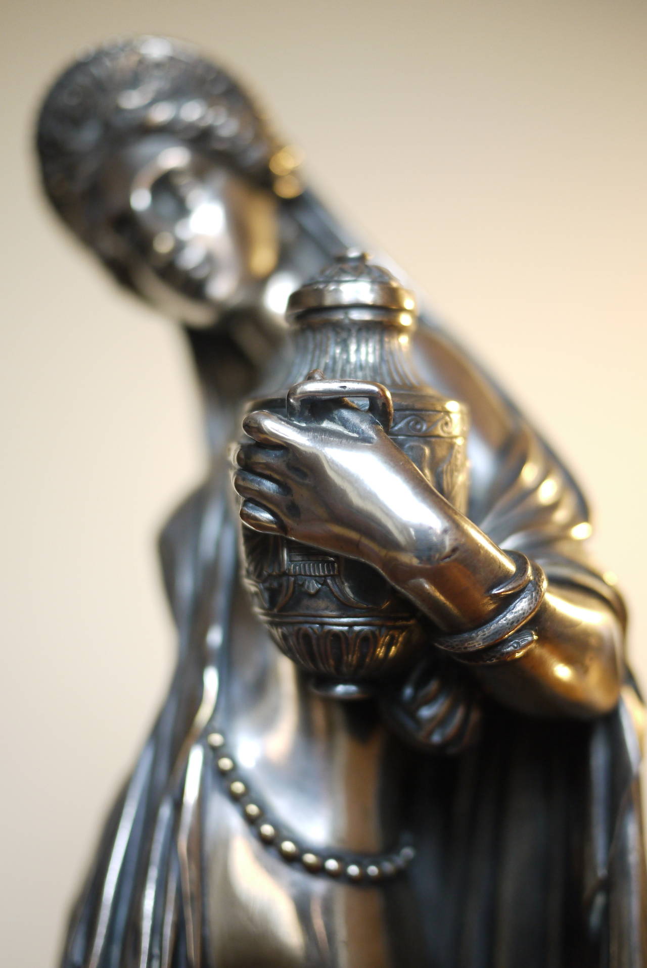 Neoclassical Revival Jean-Jacques Pradier Bronze Figure of Pandora.