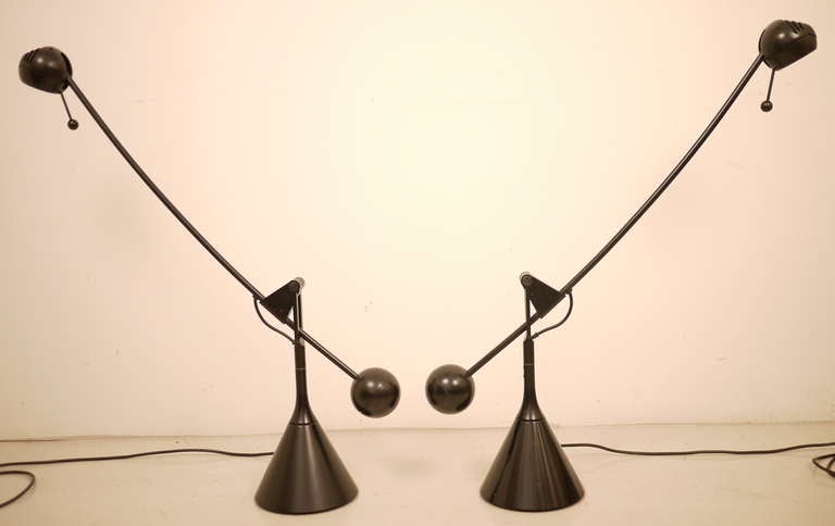 Pair of Enrich Franch Desk Lamps for Metalarte. In Excellent Condition In Madrid, ES