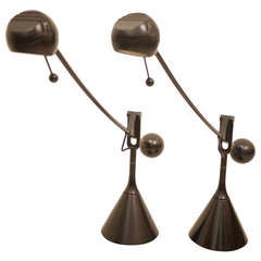 Vintage Pair of Enrich Franch Desk Lamps for Metalarte.