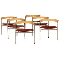 Set of Six Poul Kjærholm PK11 Armchairs 11