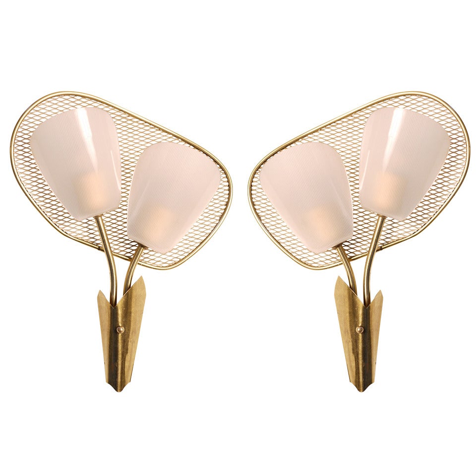 Pair of French Sconces in the Style of Mathieu Matégot