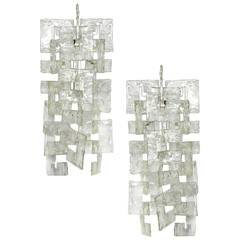 Carlo Nason Opalescent Pair of Sconces for Mazzega