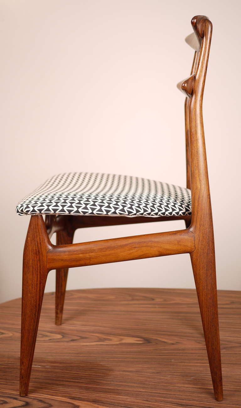 Mid-Century Modern Set of Six 1940 Italian Jacaranda Chairs in the Style of Ico Parisi
