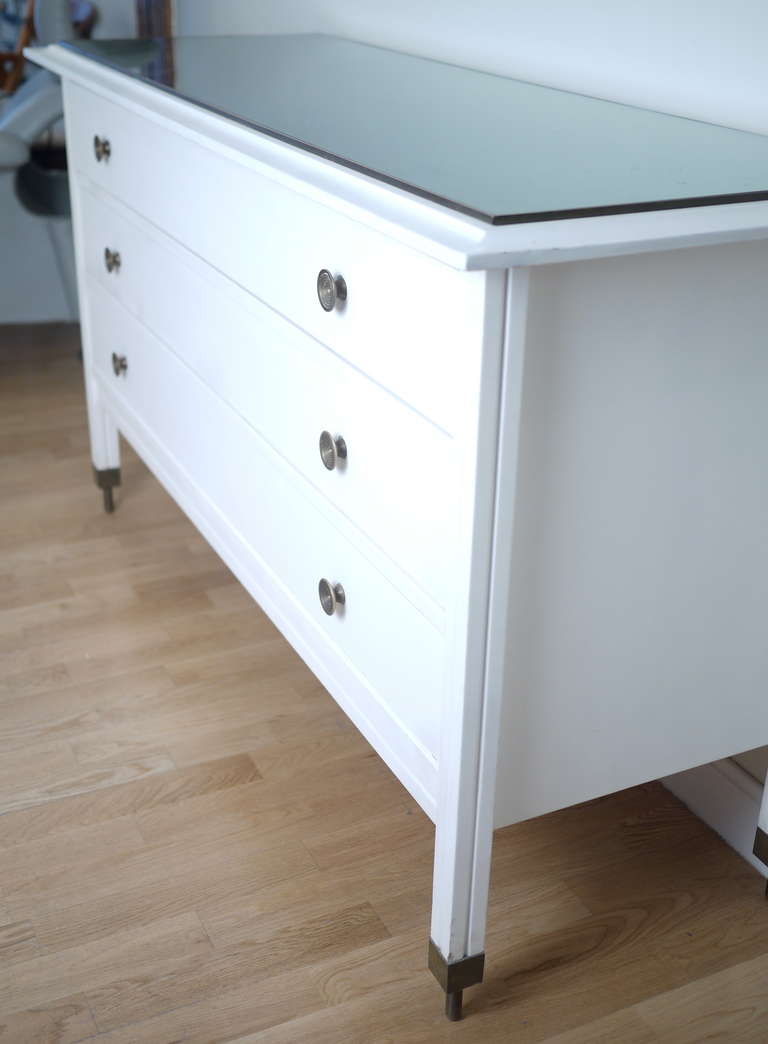 Italian White Lacquered Chest of Drawers by Carlo di Carli