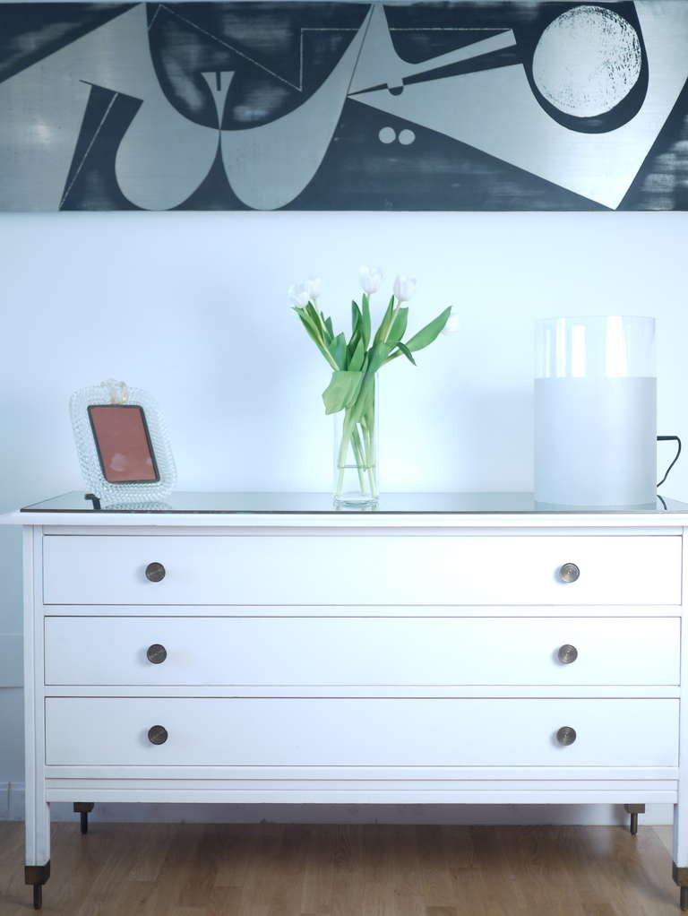 White Lacquered Chest of Drawers by Carlo di Carli 1