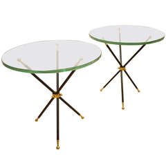 Vintage Pair of Italian  Fontana Arte  Style Side Tables